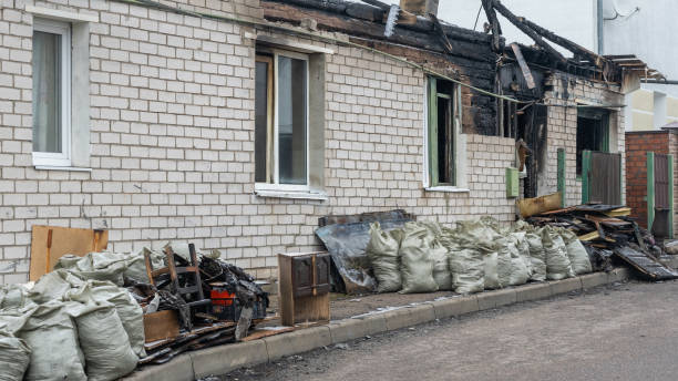 Professional Emergency Fire Cleanup technician working in Line Lexington, PA